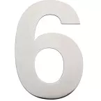 Chiffre plat 155mm inox brossé numéro: 6 / pce
