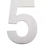 Chiffre plat 155mm inox brossé numéro: 5 / pce