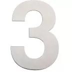 Flat Number 3 Brushed Stainless Steel 155mm / pc