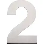 Flat Number 2 Brushed Stainless Steel House Number 155mm per piece