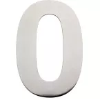 Flat Number 0 Brushed Stainless Steel 155mm / piece