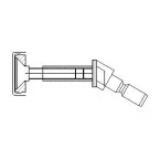 Mounting Bracket 150.55.3, 45°, single-sided installation, 55-85mm, RAL7016 / pc
