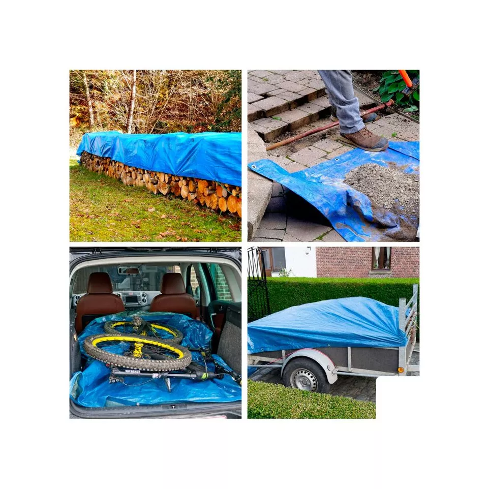 Blue Polyethylene Tarp 80 g/m² 4 x 5...