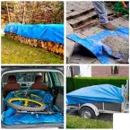 Bâche polyéthylène bleu - 80 gr/m2  -  4 x 5 M / pce