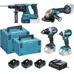 Combo kit 4 machines MAKITA 18 volts - 5,0 Ah  -DLX4183T3J / pce