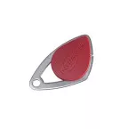 Salto Mifare elektronische badge met gegraveerd rood roestvrijstalen inzetstuk / pce