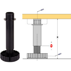Vérin réglable Hettich KORREKT 62 à 86mm / pce