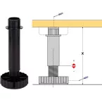 Vérin réglable Hettich KORREKT 62 à 86mm / pce