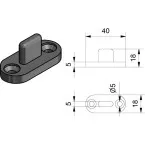 Guide en matière synthétique pour coulissants ROB 110.000 et ARLU EXPERT 40 - 80kg / pce