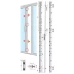 Meerpuntssluiting 6400 met paddenstoelnokken U24x6  en 3 verstelbare sluitplaten voor aluminium schuifdeuren / pce