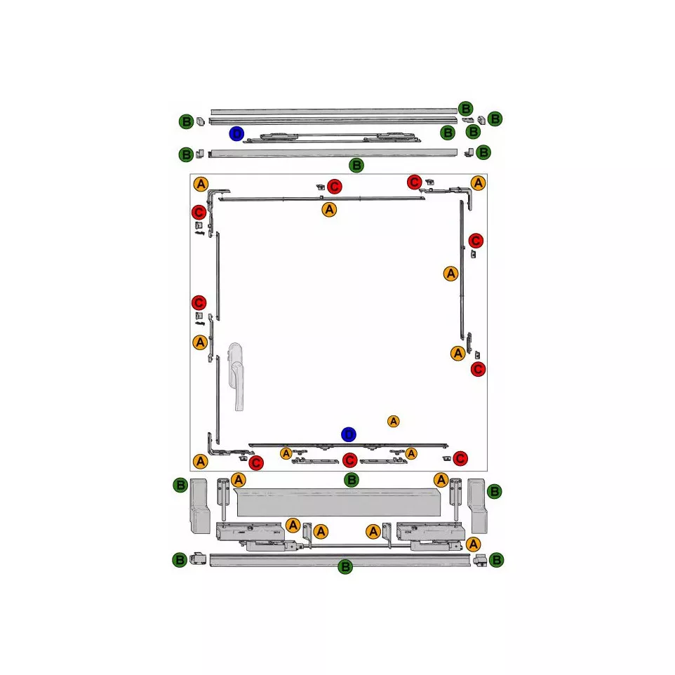 Set de compas 630-930mm (R.G23T) / pce