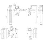 Siegenia SI-LINE Double Handle with Square Spindle and Cylinder Rose White RAL9003 per unit