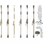 Mécanisme fausse crémone et tringle 1300mm en applique pour oscilo-battant 44 BC/OB blanc laiton / pce