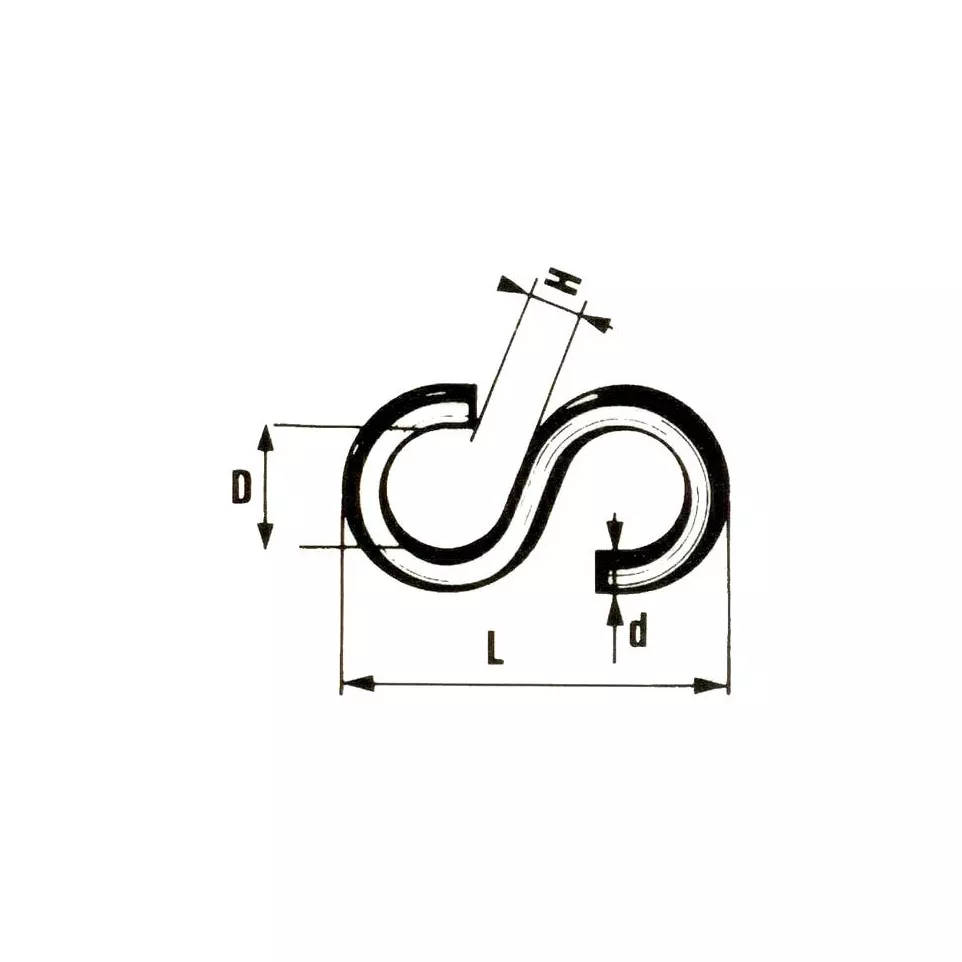 S-haken Ø 7mm - Hoogte 65mm / pce