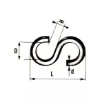 S Hooks Diameter 7mm Height 65mm per piece