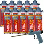 Soudafoam X-tra Gun Foam Kit 9 Aerosols with 1 Applicator and 1 Cleaner per piece