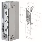 Gâche électrique étroite à boîtier symétrique Effeff 128E.13 ProFix2 10-24 Vac/dc sans tétière / pce