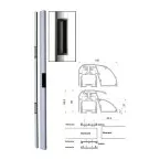 Profil bandeau avec ventouses intégrées DIAX PBO600RP (2 ventouses) / pce