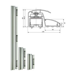 Kit bandeau 250cm + 3 ventouses 400kg avec contact de signalisation, / pce
