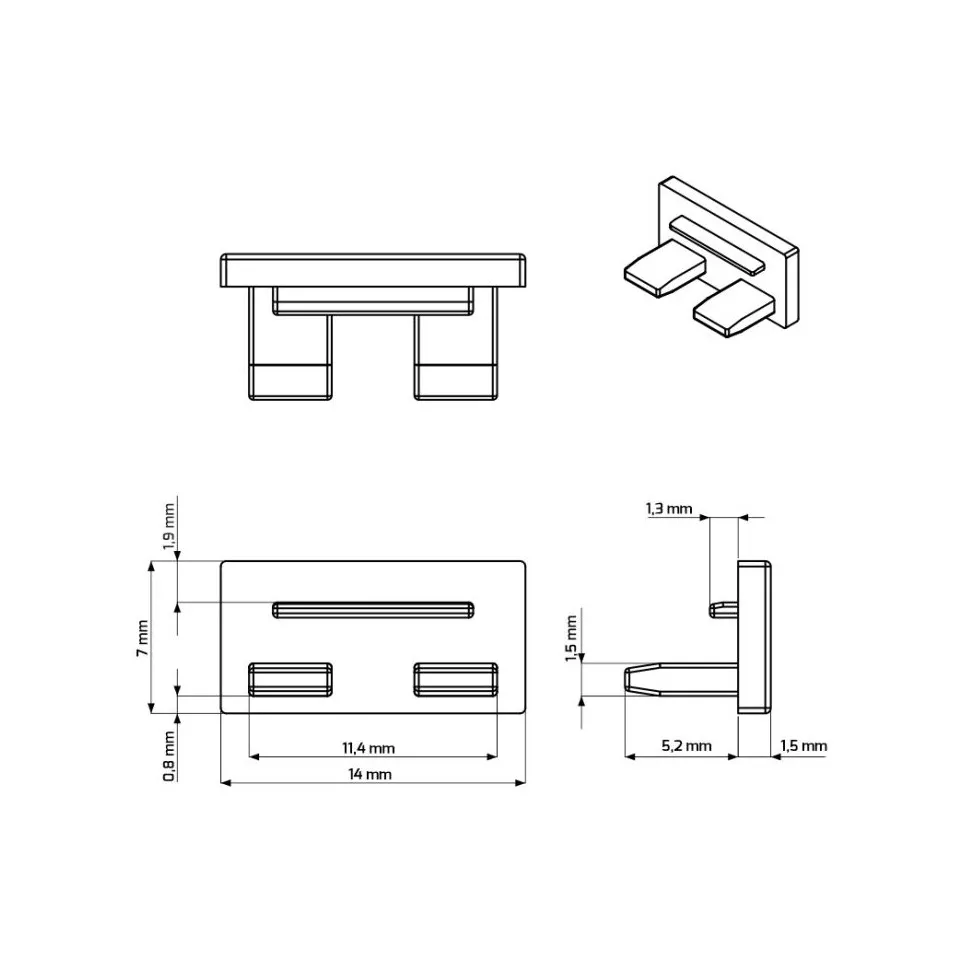 Embout d'extrémité pour profil Line...