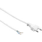 Stroomkabel 2m-2x0,75mm² 220V + eurostekker wit / pce