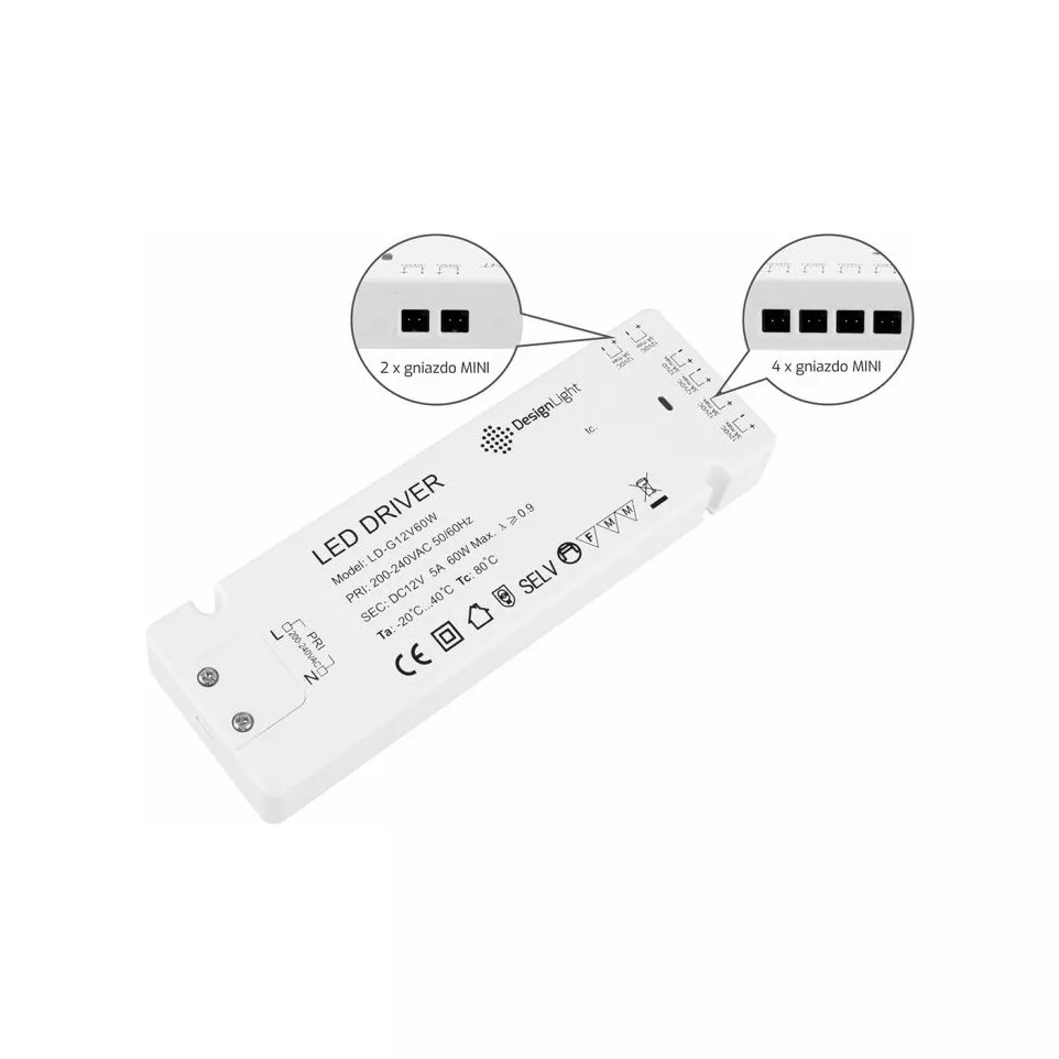 Slim LED Driver 60W 12V AC with 4 AMP...