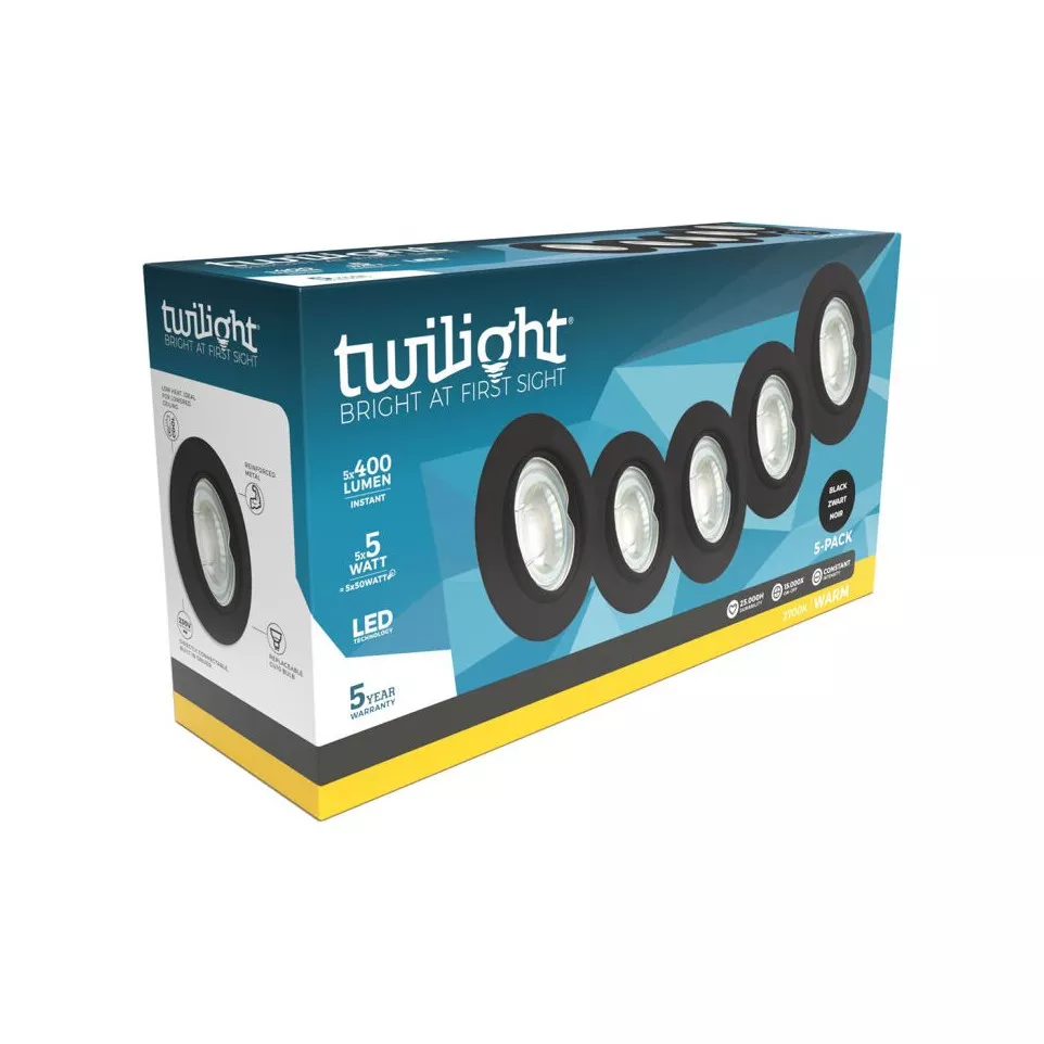 Spot GU10 5W 400lm blanc chaud noir...