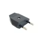 Euro Male Flat Plug 2 Pin 2.5A IP20 Black per piece