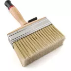 Latexborstel met lange haren en gelakte houten steel / pce