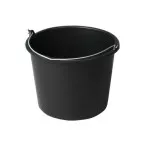 Black Plastic Masonry Bucket 12L per piece