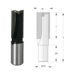 Fraise à défoncer queue de 12mm D 24 / pce