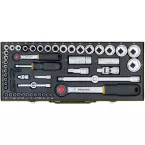 Proxxon 23040 56 Piece 1/4\" and 1/2\" Ratchet and Socket Set per Piece