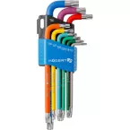 Set van 9 lange inbussleutels Torx kleur TT10 & 50 / pce