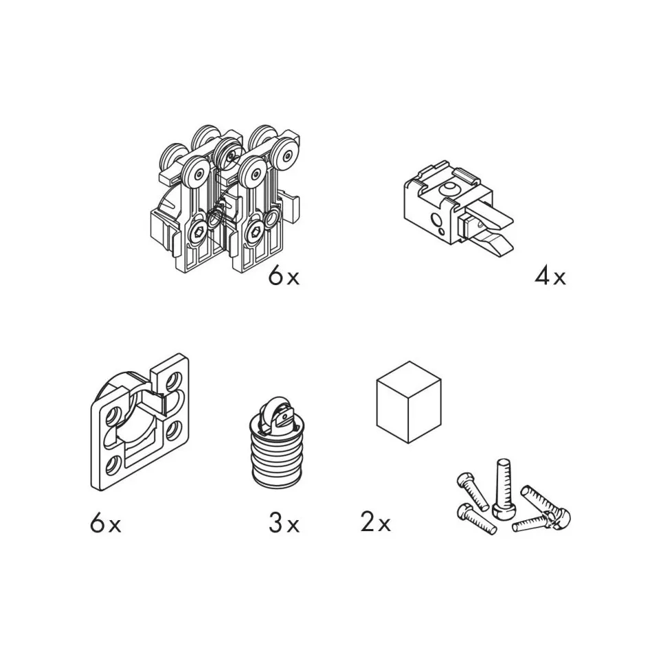 Loper en geleidingsset voor 3 deuren...