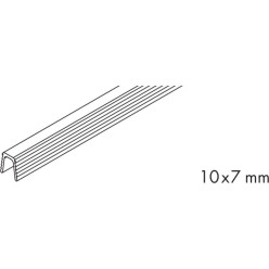 Kunststof geleiderail antraciet, groefbreedte 7mm Hawa Clipo 16 H IS en MS lengte 6m / 6m