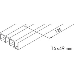 Hawa Clipo 16 H IS dubbele looprail 6m lang / 6m