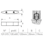 Black Synthetic Material Guide for Sliding Door ROB Series 120.000 per piece
