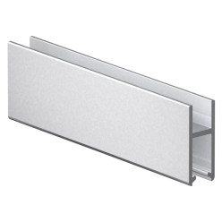 Profil sabot inférieur de porte SUPRA aluminium anodisé naturel pour vitrage d'épaisseur jusqu'à 8mm, longueur 5m / 5m