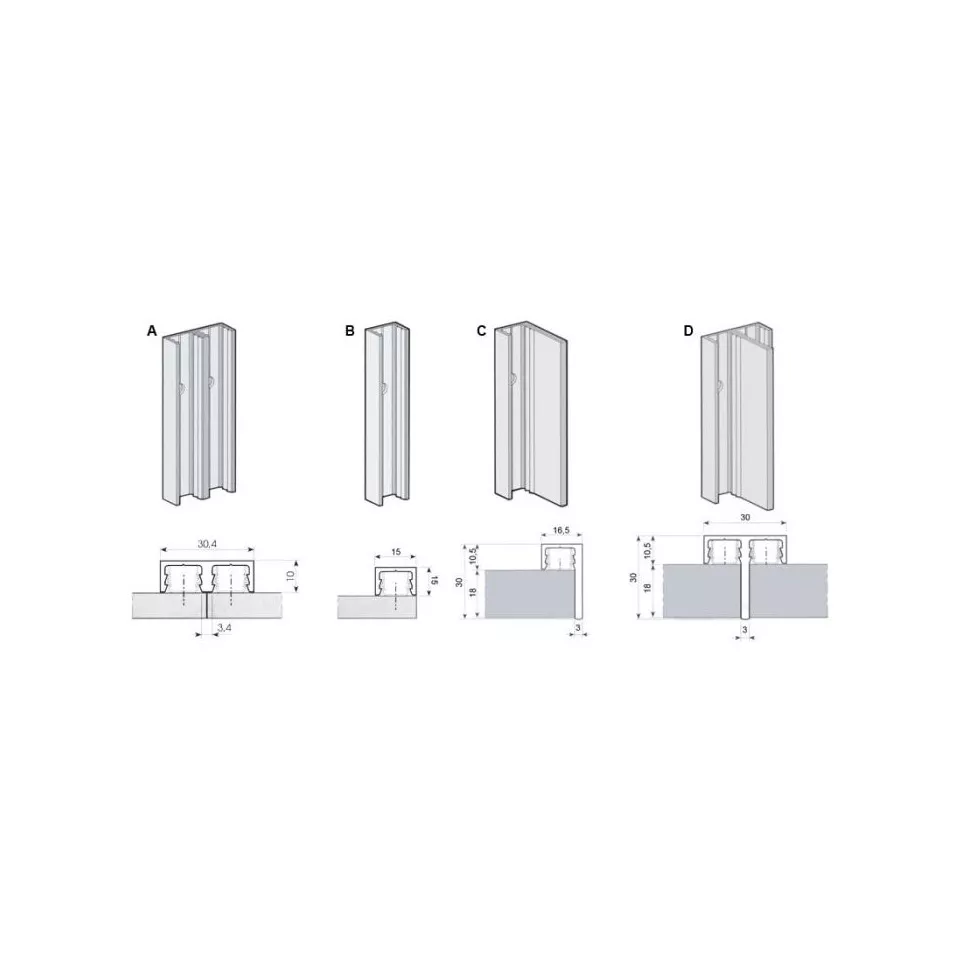 Double mounting profile for LINEAR...