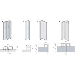Double fixing profile for LINEAR double panel / 3m