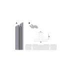 Aluminium enkelvoudig insteekstellijst LINEAR aluminium geanodiseerd / 2086mm