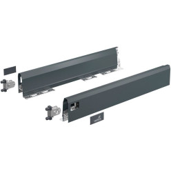 Kit de côtés de tiroir anthracite hauteur 94mm, profondeur 550mm Hettich ArciTech / pce