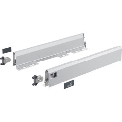 Kit de côtés de tiroir argenté hauteur 94mm, profondeur 350mm Hettich ArciTech / pce