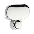 Support pour glace d'épaisseur 6mm ovale chromé / pce