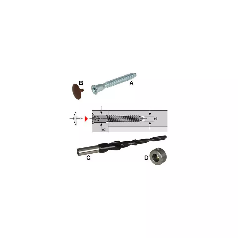 White PVC Screw Cover Ø 15mm per piece