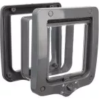 Grijs magnetisch kattenluik voor dieren +/- 8 kg met 4 posities / pce