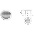 Renson Round Stamped Grille 435-R Ral 9006 Ø100mm per piece