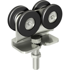 Roulette avec support col de cygne et 4 galets avec bandage nylon et fibre de verre montés sur billes SPORTUB 6255 max.300kg / p