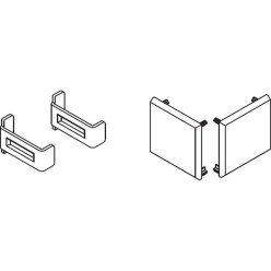 Kit d'embouts de cache-rail en aluminium avec clip de fixation pour coulissant Hawa PORTA 60/100 HC / PCE