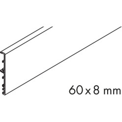 Cache-rail à clipser pour coulissants Hawa Porta 60/100 H et 60/100 HC longueur 6m / 6m